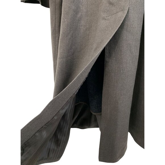 Rare Vintage Y2K Bill Blass Mens Trench Coat 48R Wool Single Breast Zip Away - Picture 13 of 16